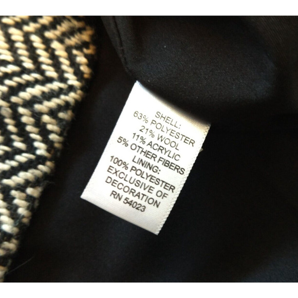 Banana Republic Tweed Sheath Dress Size 12 Black White Sleeveless Wool Career - Picture 7 of 9